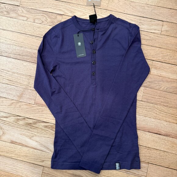 G.Star Essential Henley Slim Top NWT Size XS - Picture 6 of 9